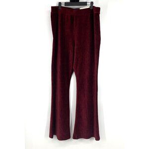 Arizona Pants Corduroy Pull On High Rise Flare Leg Burgundy